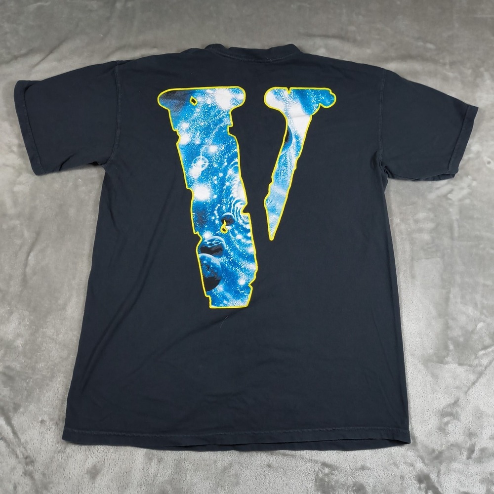 Juice Wrld X Vlone Shirt Mens Medium Black Cosmic Racer Hiphop Rap Music Tour